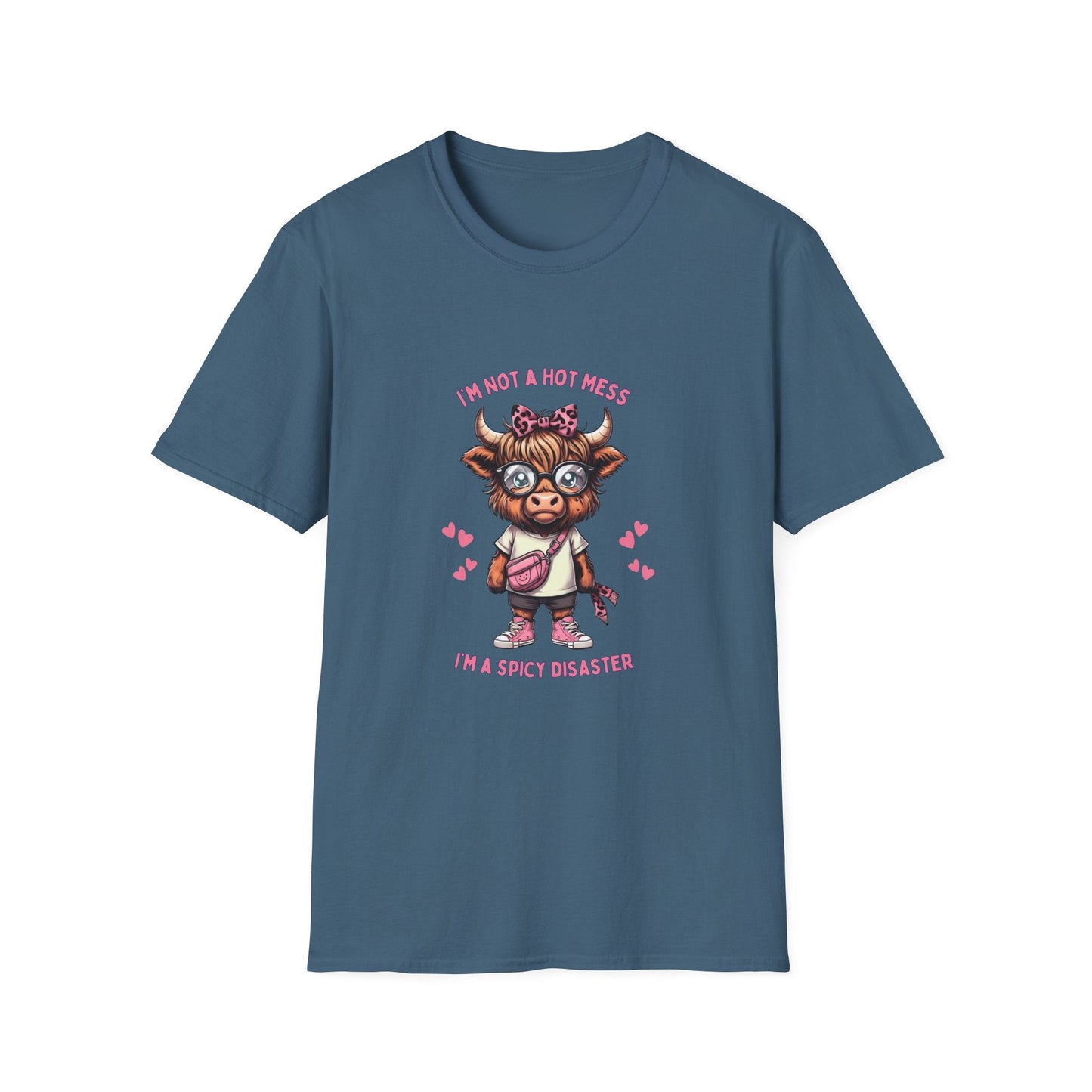 Cute and Sassy Highland Cow Softstyle T-Shirt