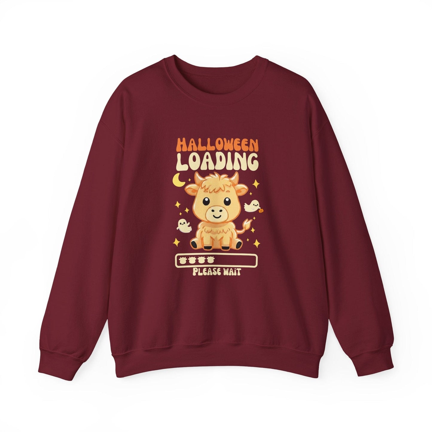 Halloween Loading Highland Cow Sweatshirt - Spooky Cuteness Incoming!