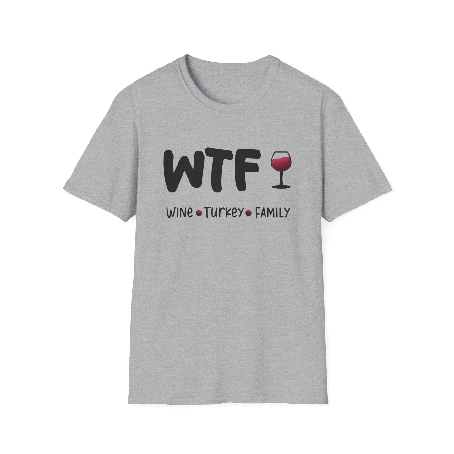 WTF – Wine Turkey, Family Funny Thanksgiving T-Shirt