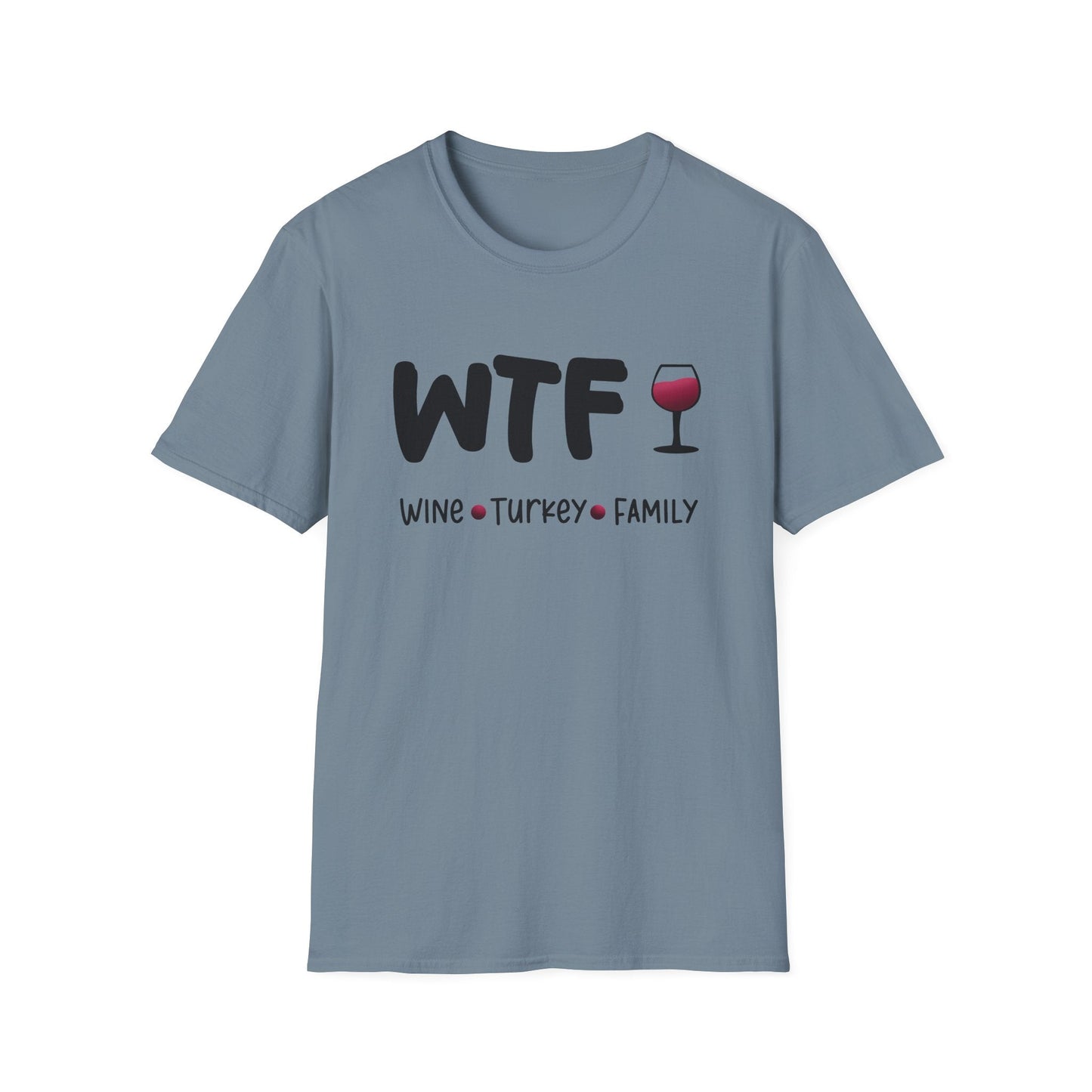 WTF – Wine Turkey, Family Funny Thanksgiving T-Shirt