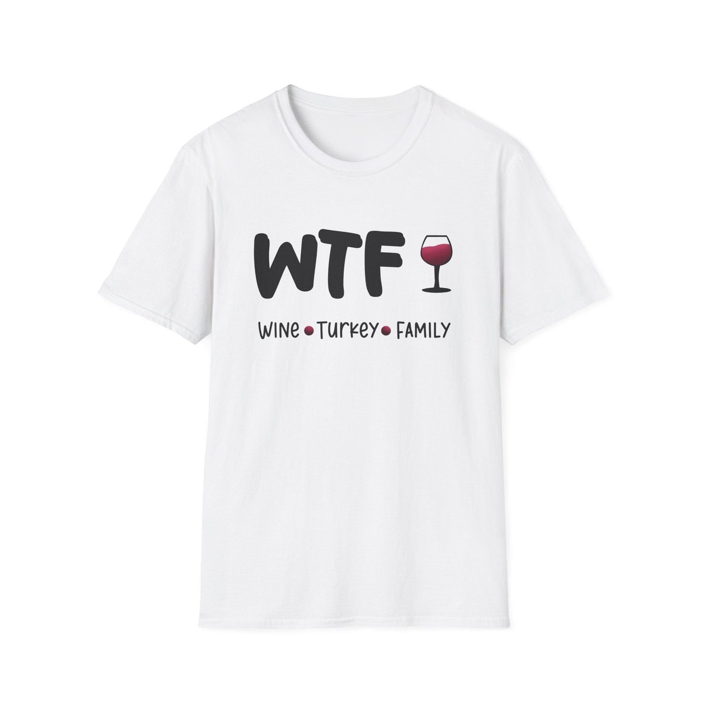 WTF – Wine Turkey, Family Funny Thanksgiving T-Shirt