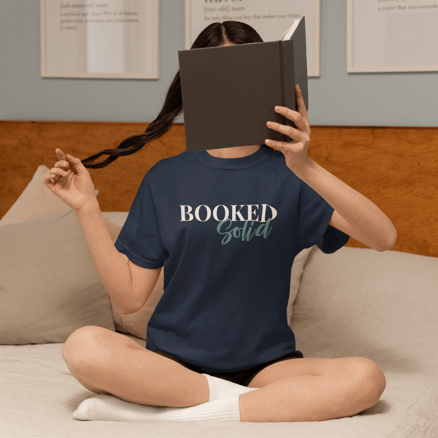 Booked Solid - Vintage Book Lover Tee