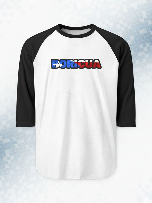 Boricua Three-Quarter Sleeve Raglan Shirt