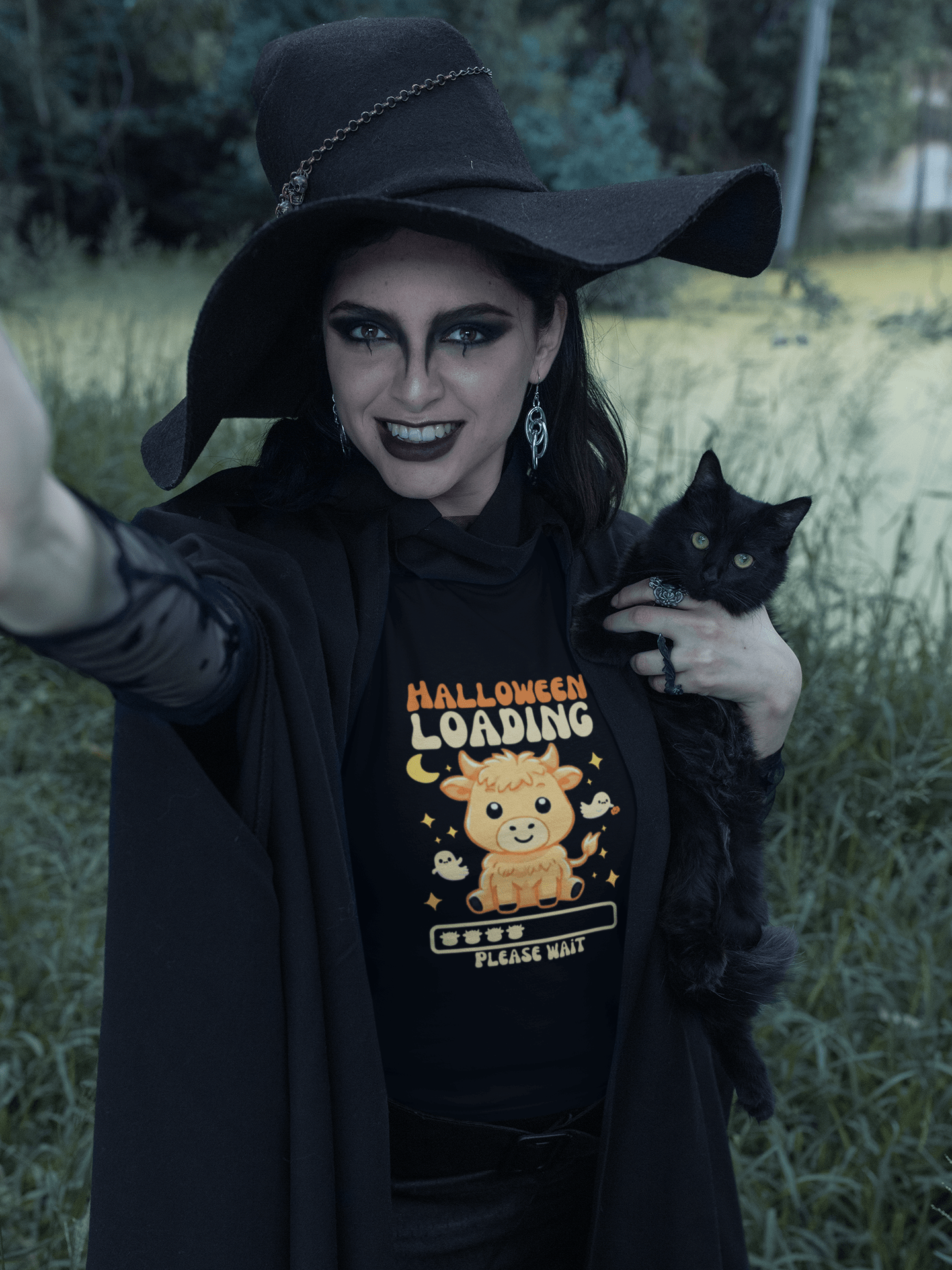 Cute Highland Cow Halloween T-Shirt