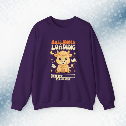 Halloween Loading Highland Cow Sweatshirt - Spooky Cuteness Incoming!