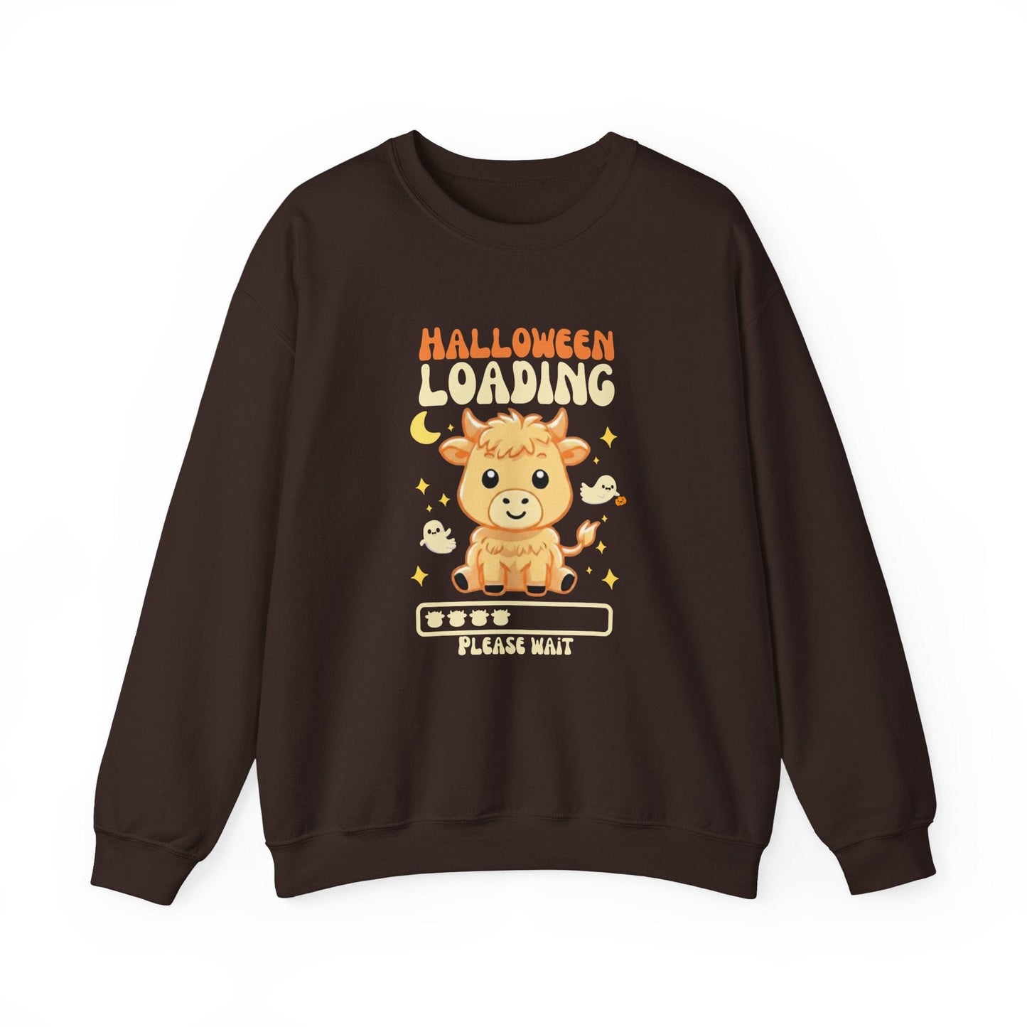 Halloween Loading Highland Cow Sweatshirt - Spooky Cuteness Incoming!
