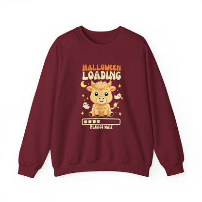 Halloween Loading Highland Cow Sweatshirt - Spooky Cuteness Incoming!