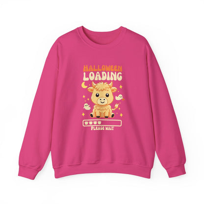 Halloween Loading Highland Cow Sweatshirt - Spooky Cuteness Incoming!