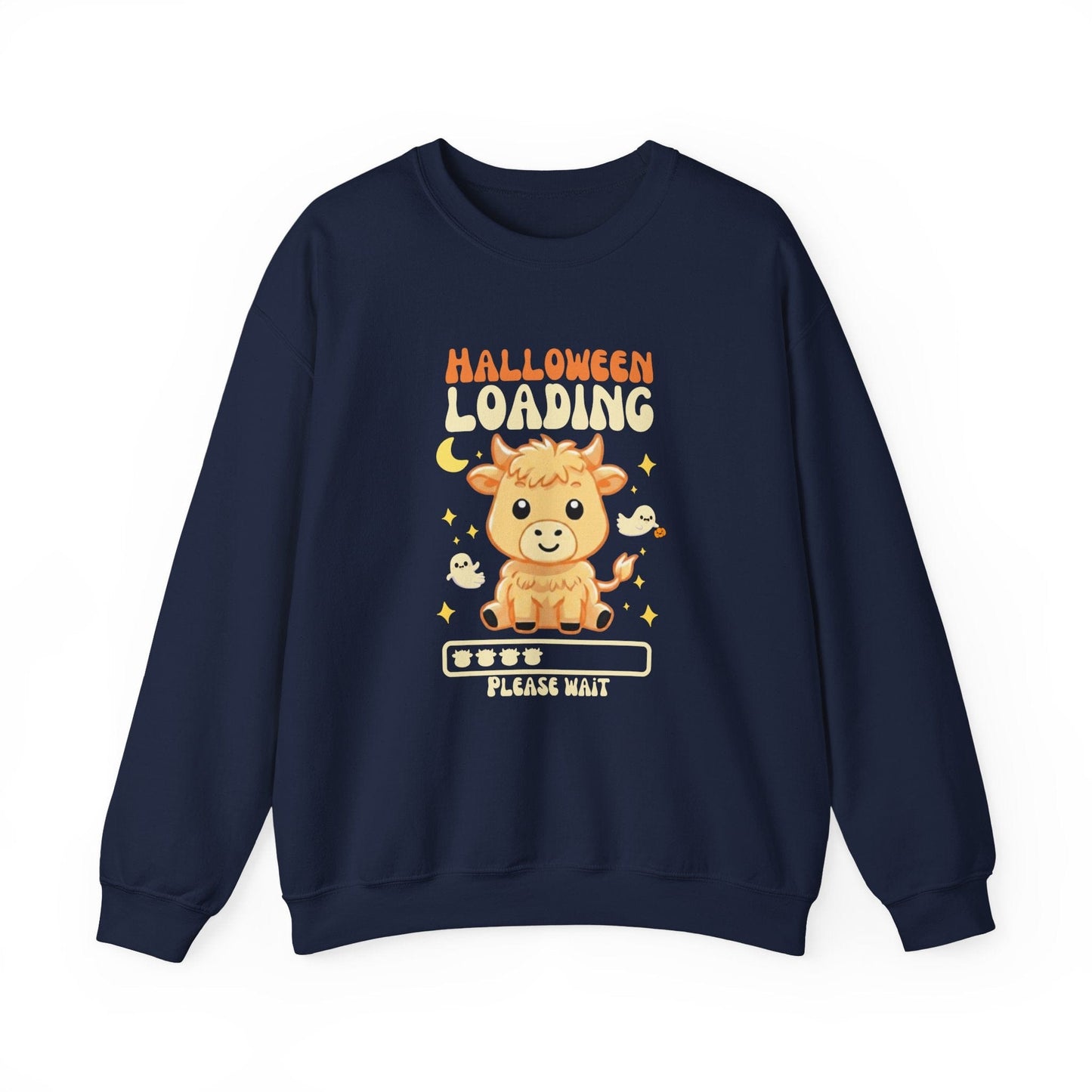 Halloween Loading Highland Cow Sweatshirt - Spooky Cuteness Incoming!