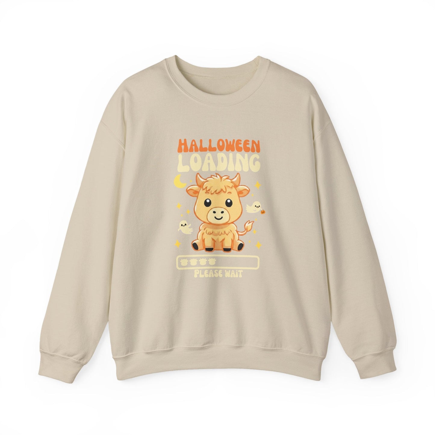 Halloween Loading Highland Cow Sweatshirt - Spooky Cuteness Incoming!