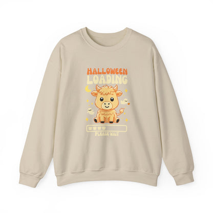 Halloween Loading Highland Cow Sweatshirt - Spooky Cuteness Incoming!