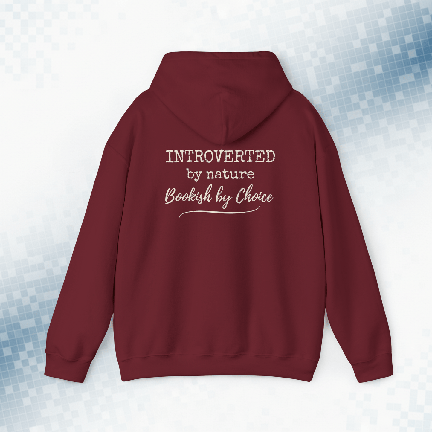 Introverted by Nature · Bookish by Choice – Vintage Reader Hoodie