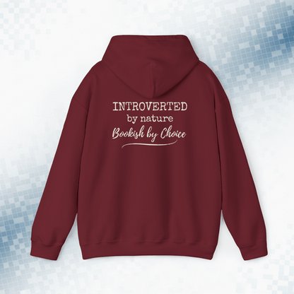 Introverted by Nature · Bookish by Choice – Vintage Reader Hoodie