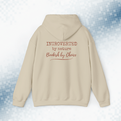 Introverted by Nature · Bookish by Choice – Vintage Reader Hoodie