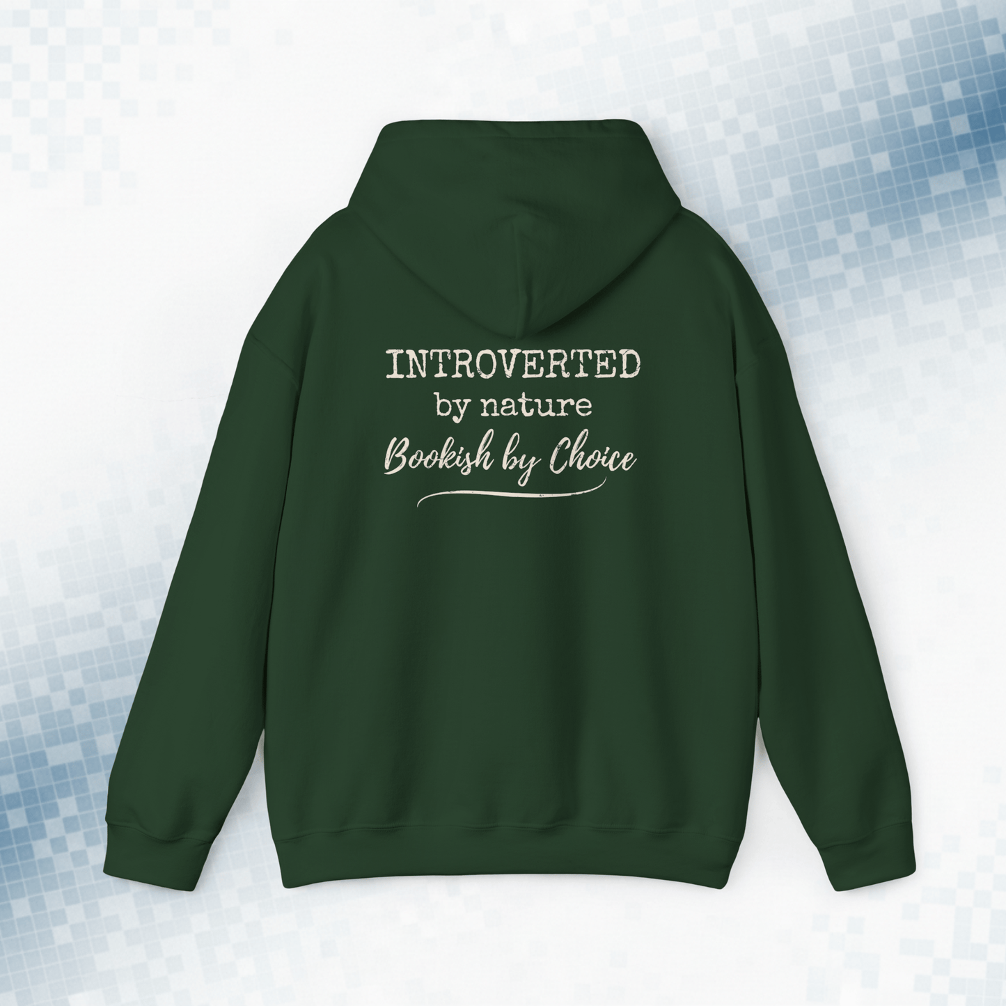Introverted by Nature · Bookish by Choice – Vintage Reader Hoodie