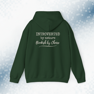 Introverted by Nature · Bookish by Choice – Vintage Reader Hoodie