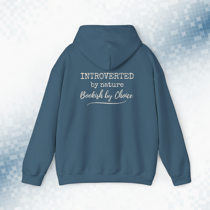 Introverted by Nature · Bookish by Choice – Vintage Reader Hoodie