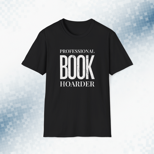 Professional Book Hoarder – Vintage Reader Tee for Book Lovers