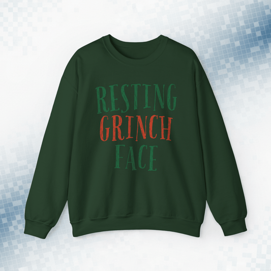 Resting Grinch Face – Funny Vintage Holiday Sweatshirt