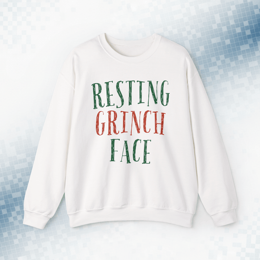 Resting Grinch Face – Funny Vintage Holiday Sweatshirt