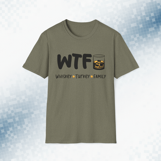 WTF – Whiskey, Turkey, Family Funny Thanksgiving T-Shirt