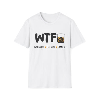 WTF – Whiskey, Turkey, Family Funny Thanksgiving T-Shirt