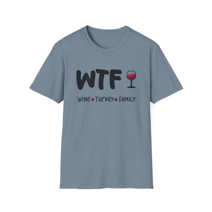 WTF – Wine Turkey, Family Funny Thanksgiving T-Shirt
