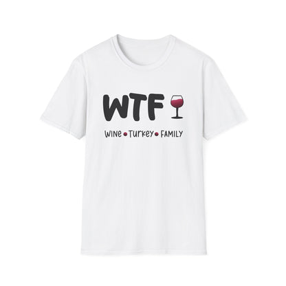 WTF – Wine Turkey, Family Funny Thanksgiving T-Shirt